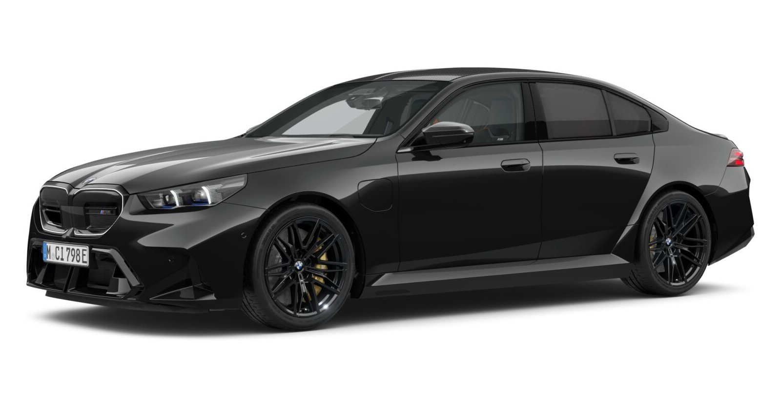 BMW M5 Limousine in Schwarz von vorne