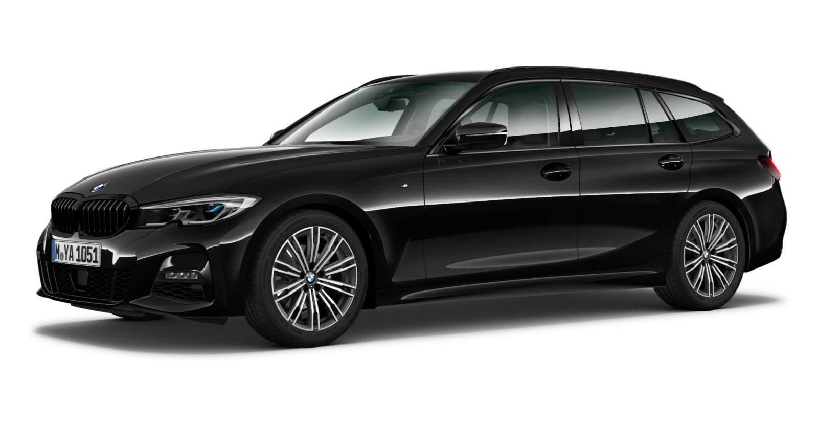 BMW BMW 3er in Schwarz von vorne BMW BMW 3er in Schwarz von vorne