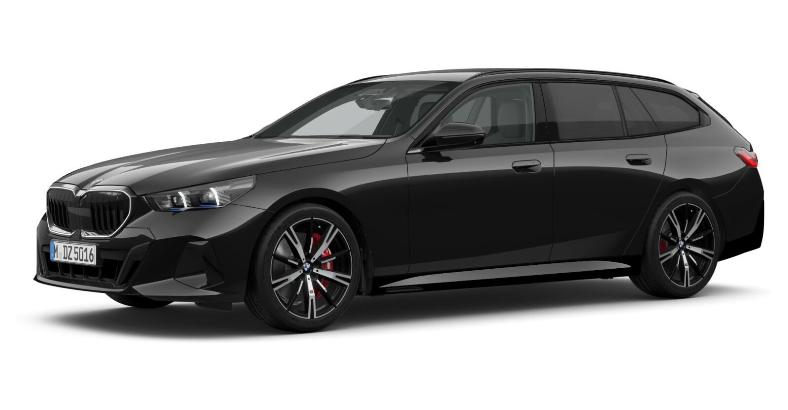 BMW 540d xDrive Touring in Schwarz von vorne