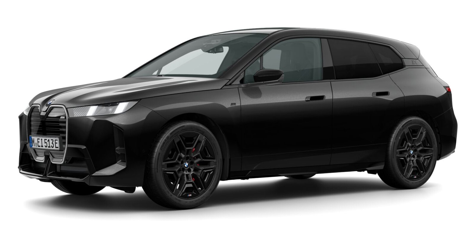 BMW iX M70 xDrive in Schwarz von vorne