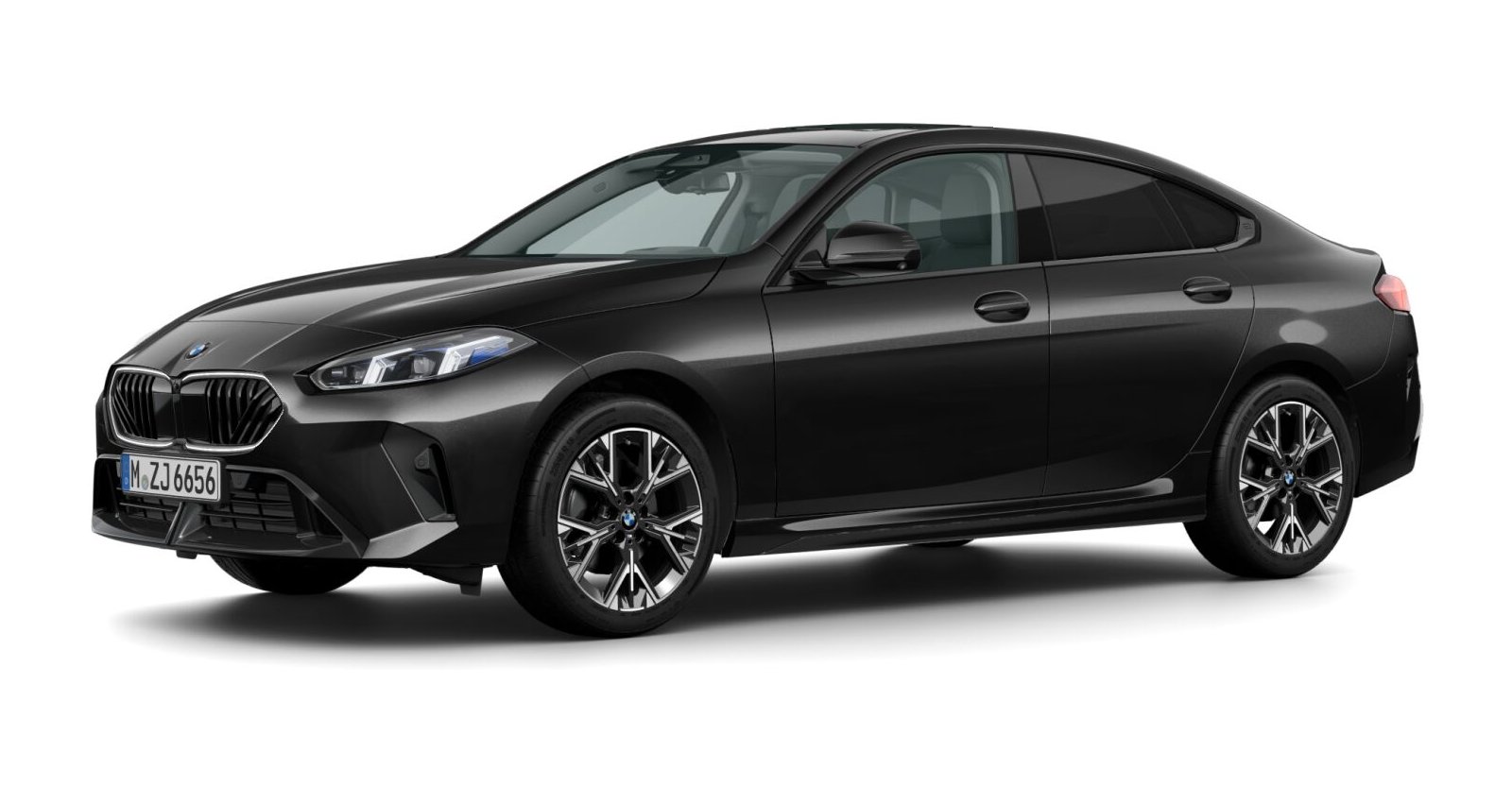 BMW 216 Gran Coupé in Schwarz von vorne BMW 216 Gran Coupé in Schwarz von vorne