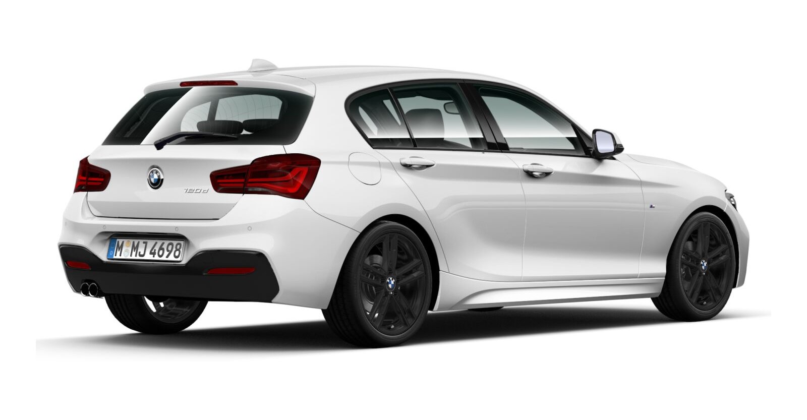 BMW BMW 1er in Weiß von hinten BMW BMW 1er in Weiß von hinten
