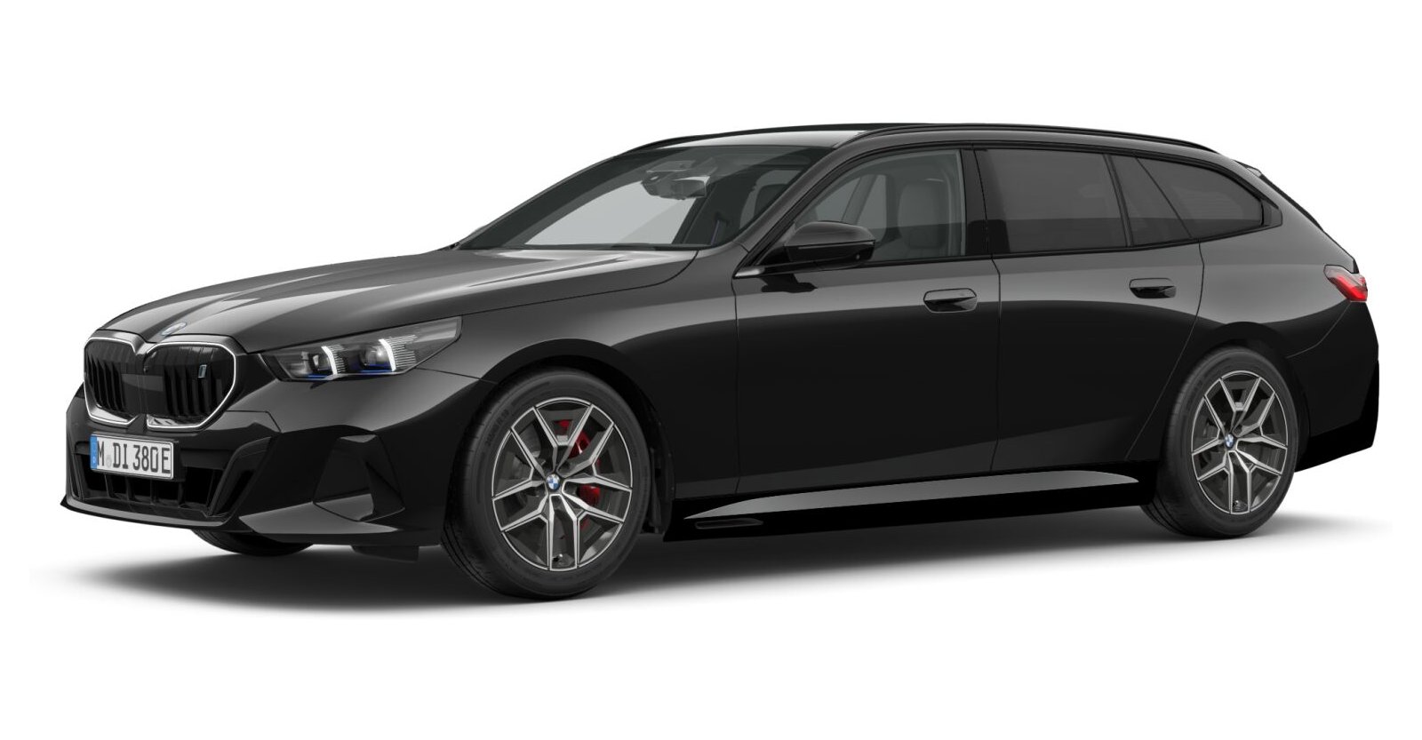 BMW i5 eDrive40 Touring in Schwarz von vorne BMW i5 eDrive40 Touring in Schwarz von vorne