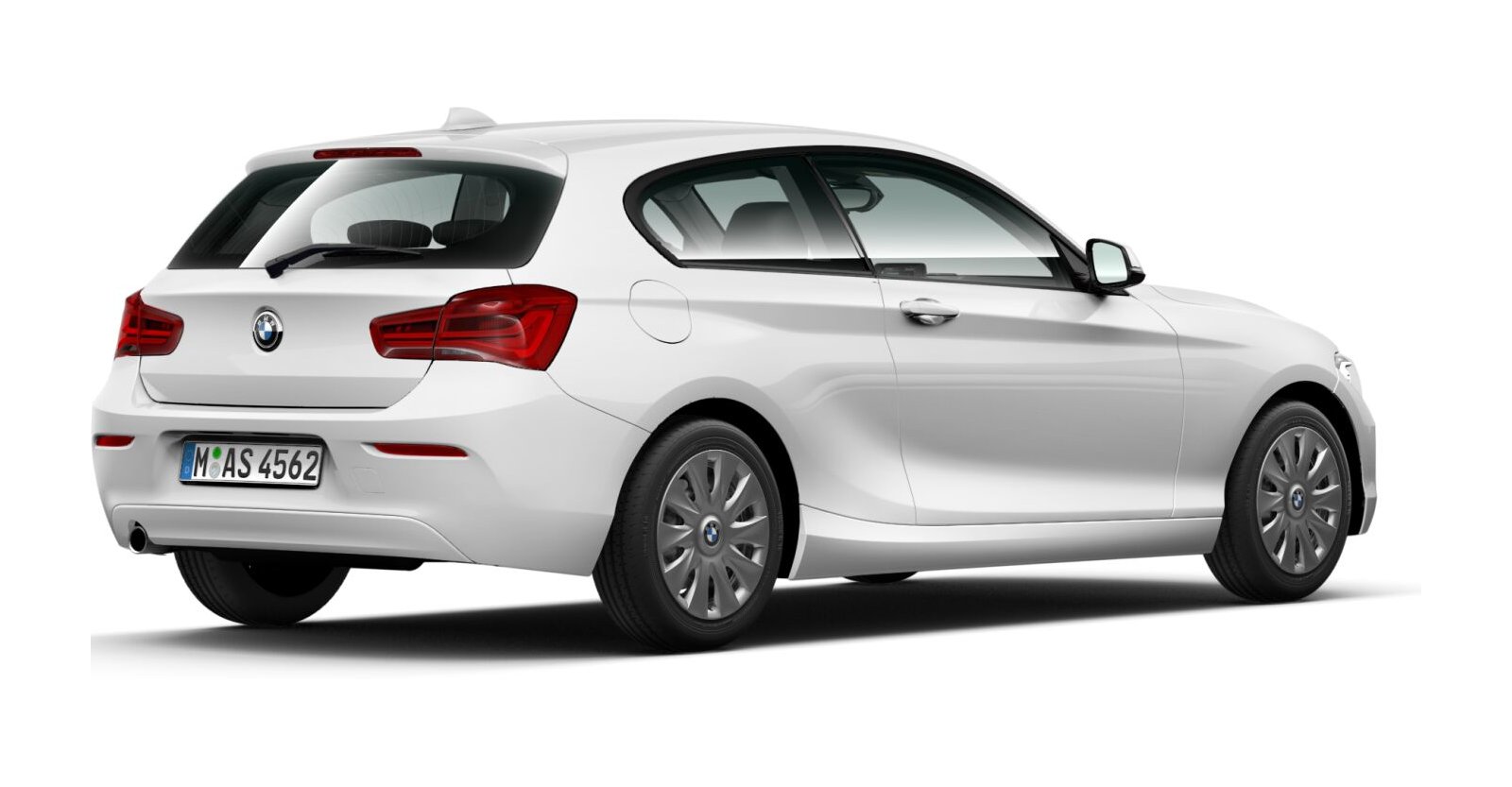 BMW BMW 1er in Weiß von hinten BMW BMW 1er in Weiß von hinten
