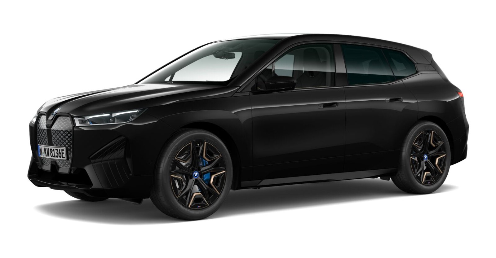 BMW iX xDrive40 in Schwarz von vorne