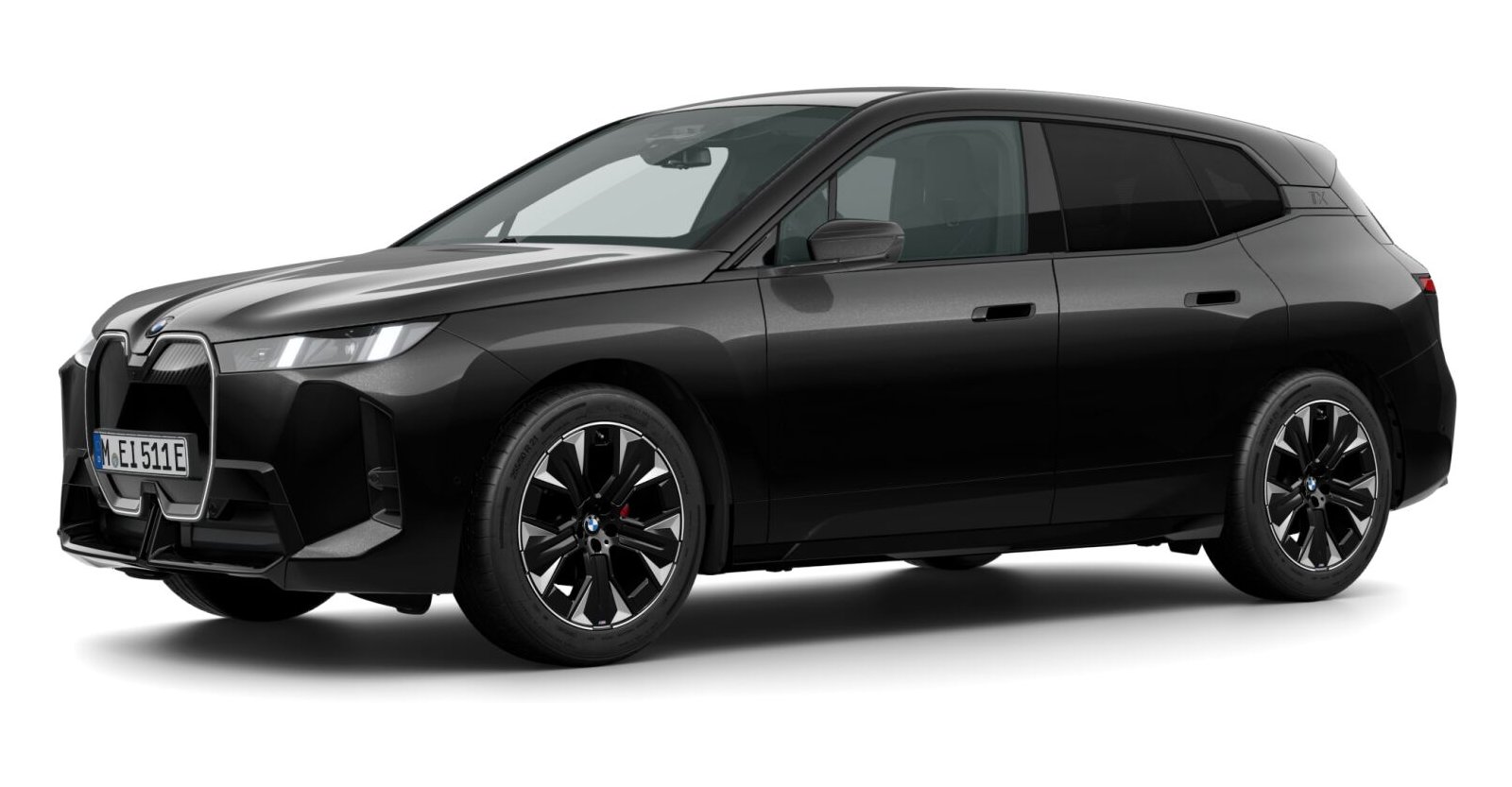 BMW iX xDrive45 in Schwarz von vorne BMW iX xDrive45 in Schwarz von vorne