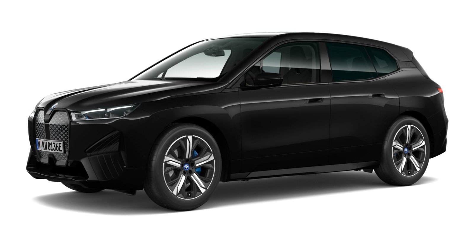BMW iX xDrive40 in Schwarz von vorne