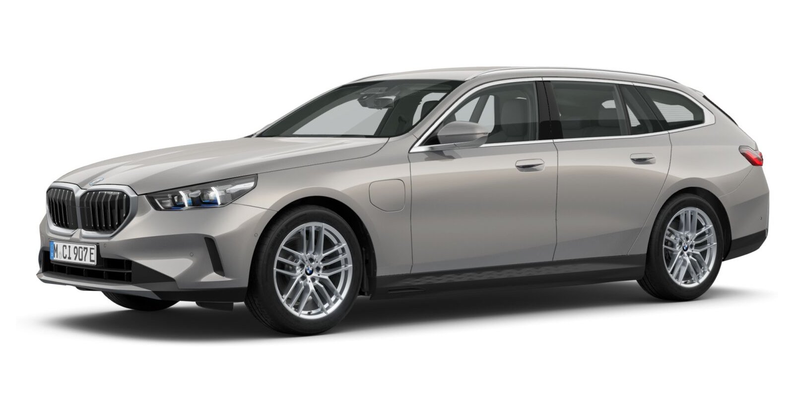 BMW 530e xDrive Touring in Grau von vorne BMW 530e xDrive Touring in Grau von vorne