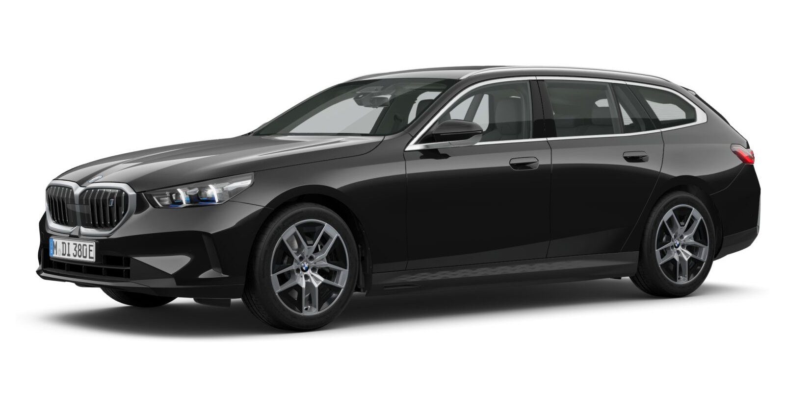 BMW i5 eDrive40 Touring in Schwarz von vorne