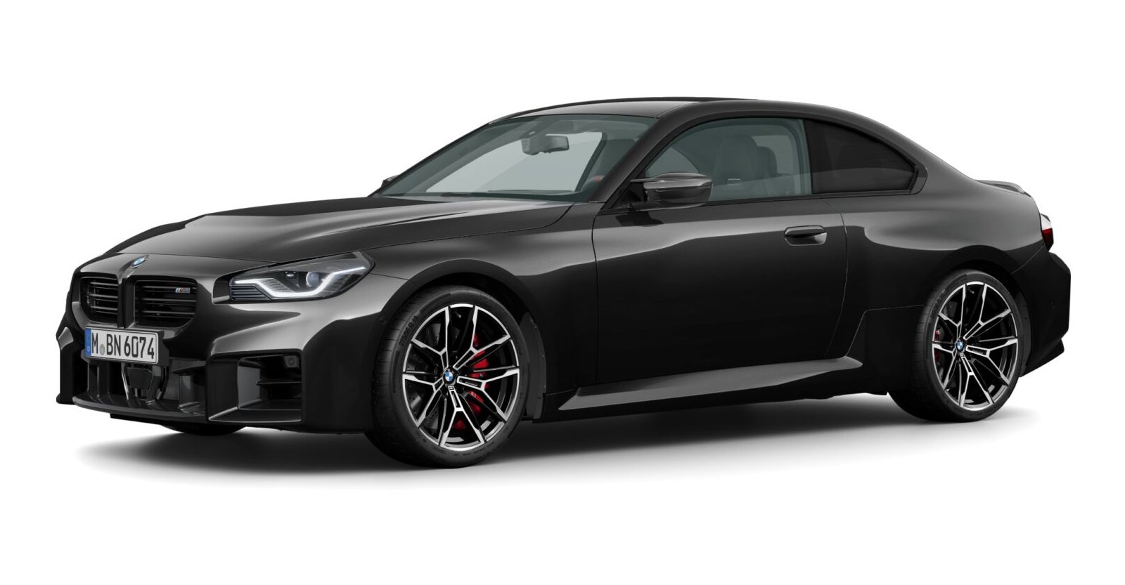 BMW M2 Coupé in Schwarz von vorne BMW M2 Coupé in Schwarz von vorne
