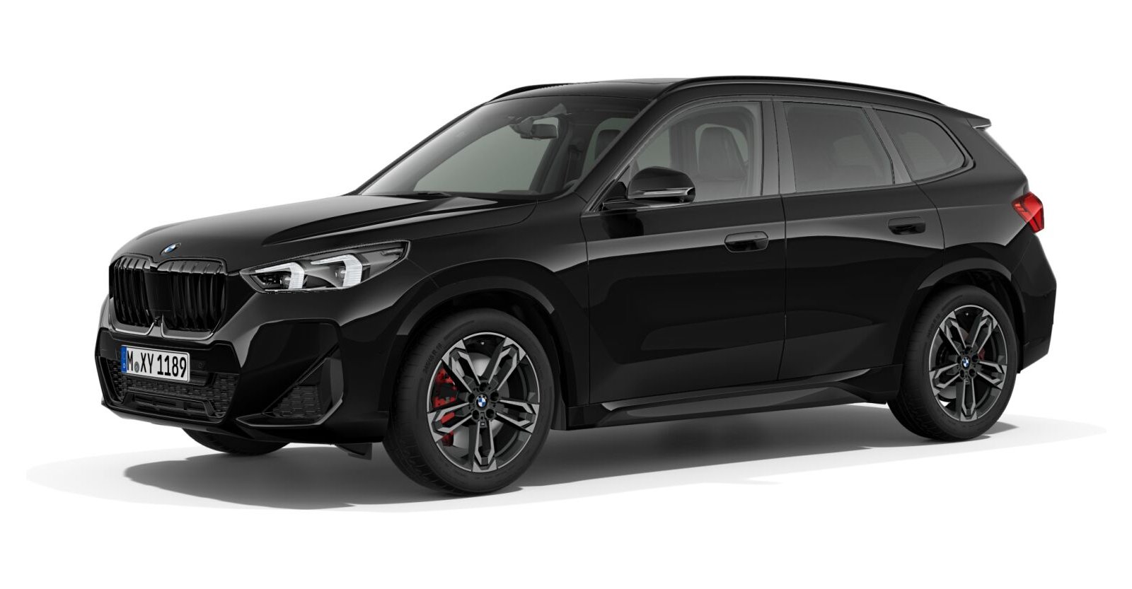 BMW X1 xDrive23i in Schwarz von vorne BMW X1 xDrive23i in Schwarz von vorne
