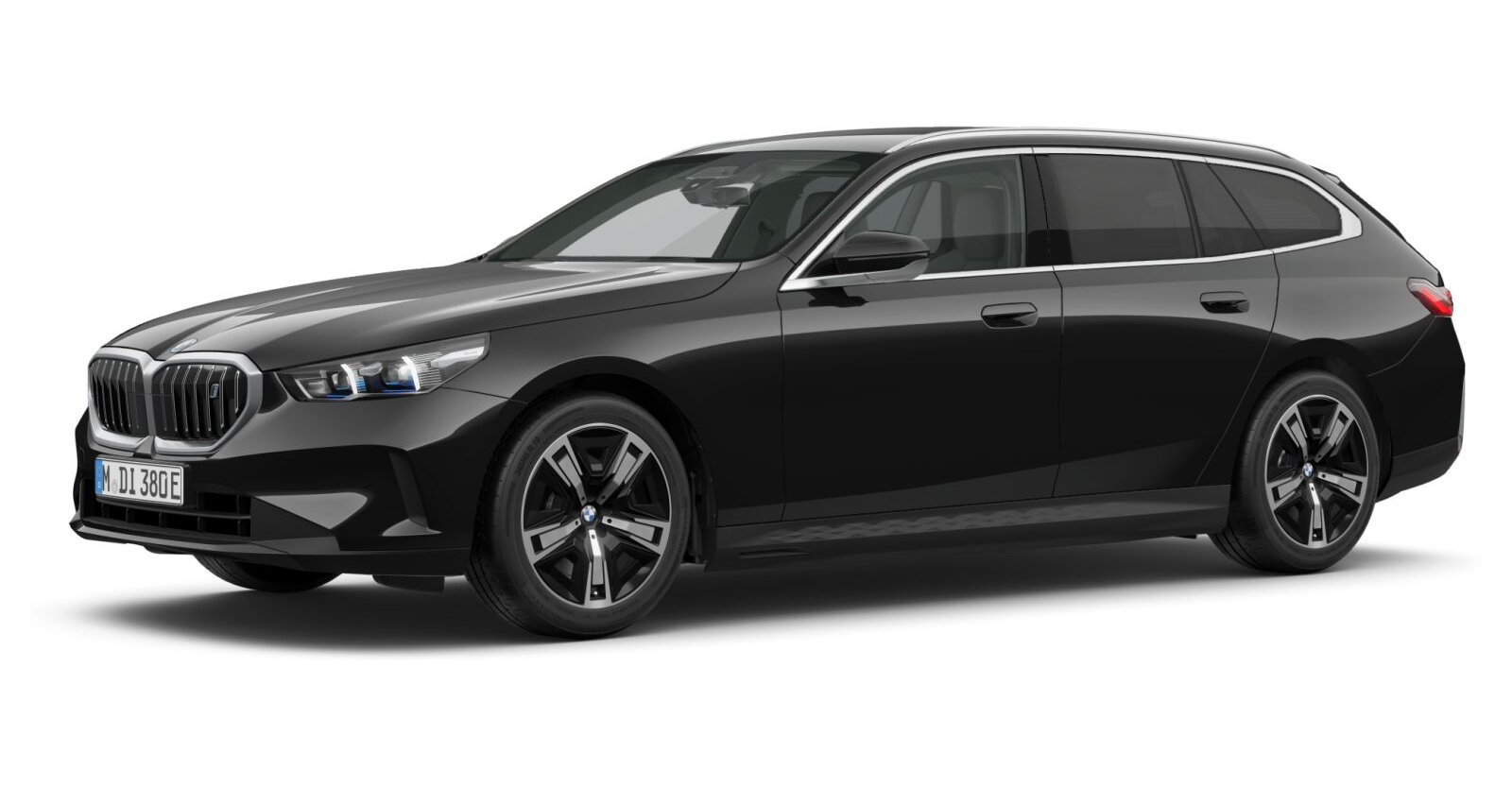BMW i5 eDrive40 Touring in Schwarz von vorne BMW i5 eDrive40 Touring in Schwarz von vorne