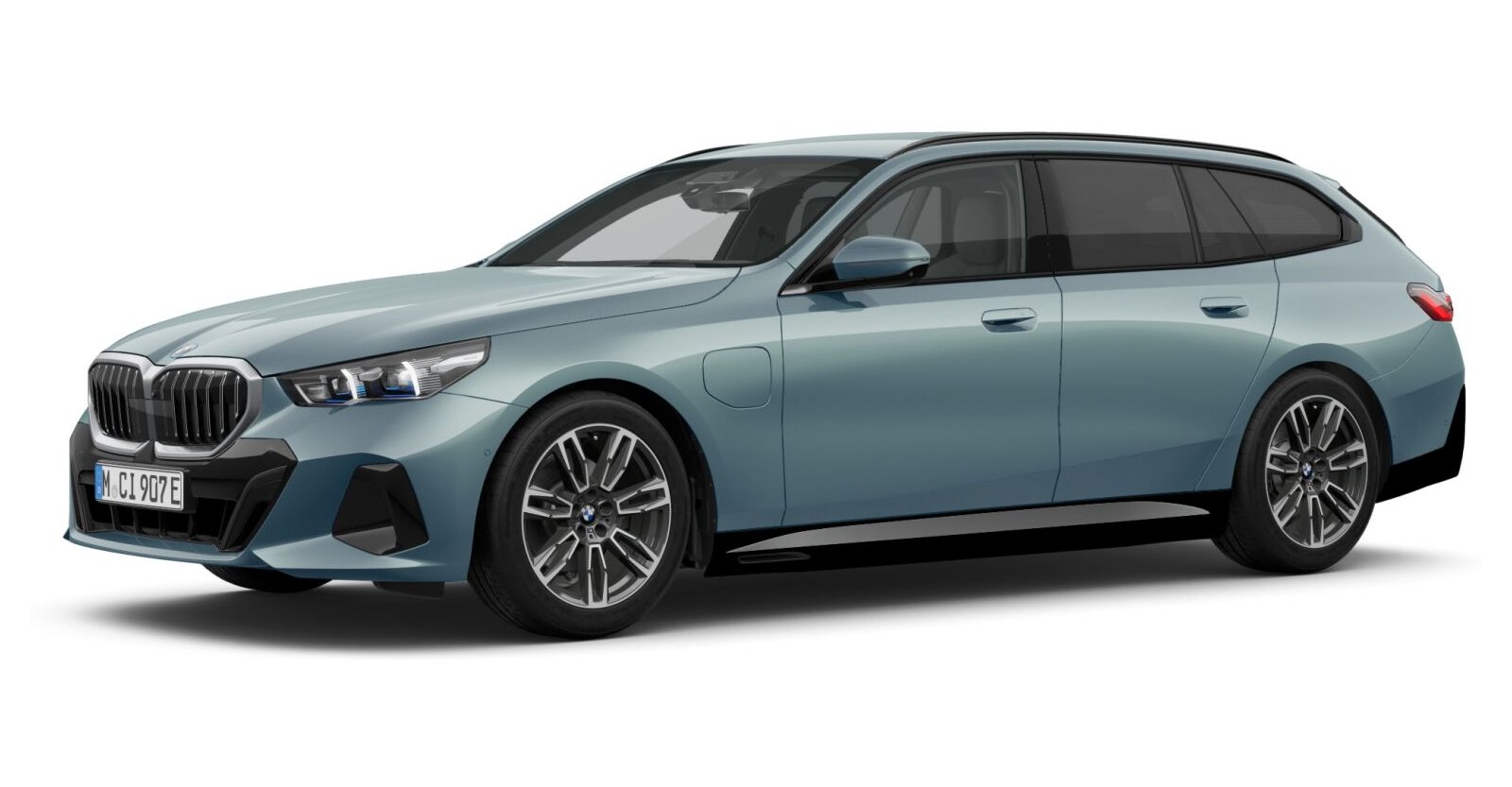 BMW 530e xDrive Touring in Grün von vorne BMW 530e xDrive Touring in Grün von vorne