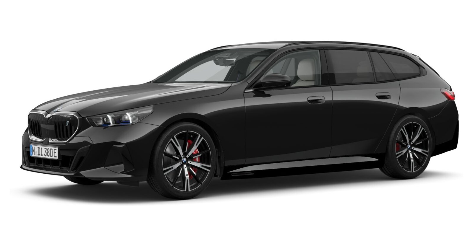 BMW i5 eDrive40 Touring in Schwarz von vorne BMW i5 eDrive40 Touring in Schwarz von vorne