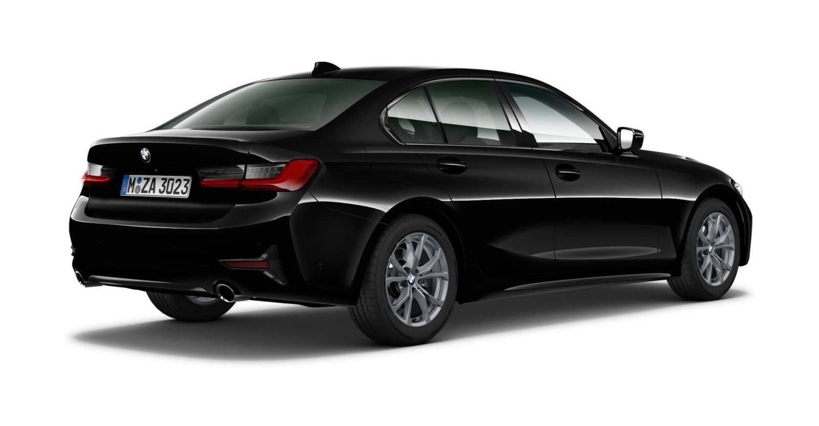 BMW BMW 3er in Schwarz von hinten BMW BMW 3er in Schwarz von hinten