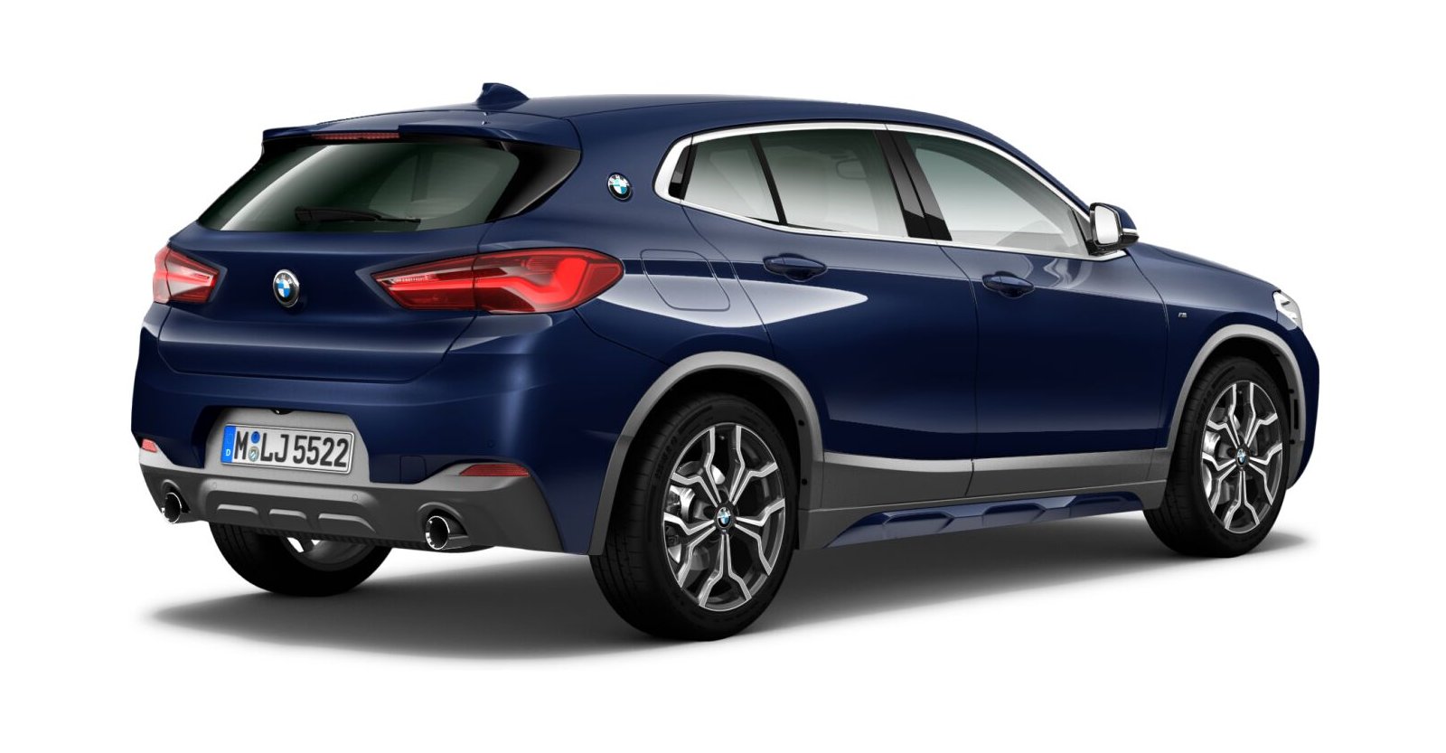 BMW BMW X in Blau von hinten BMW BMW X in Blau von hinten