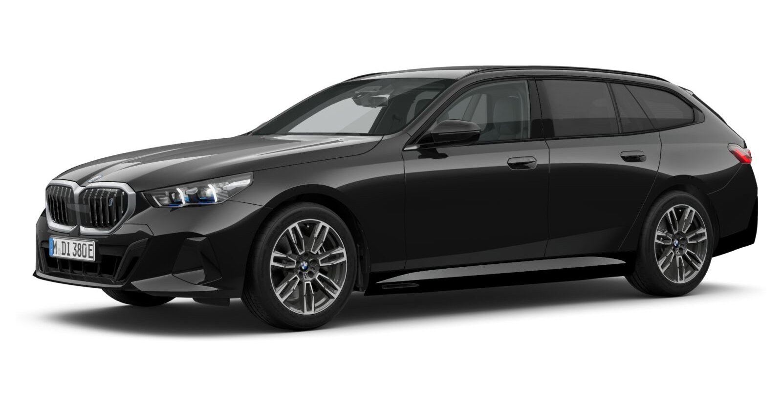BMW i5 xDrive40 Touring in Schwarz von vorne