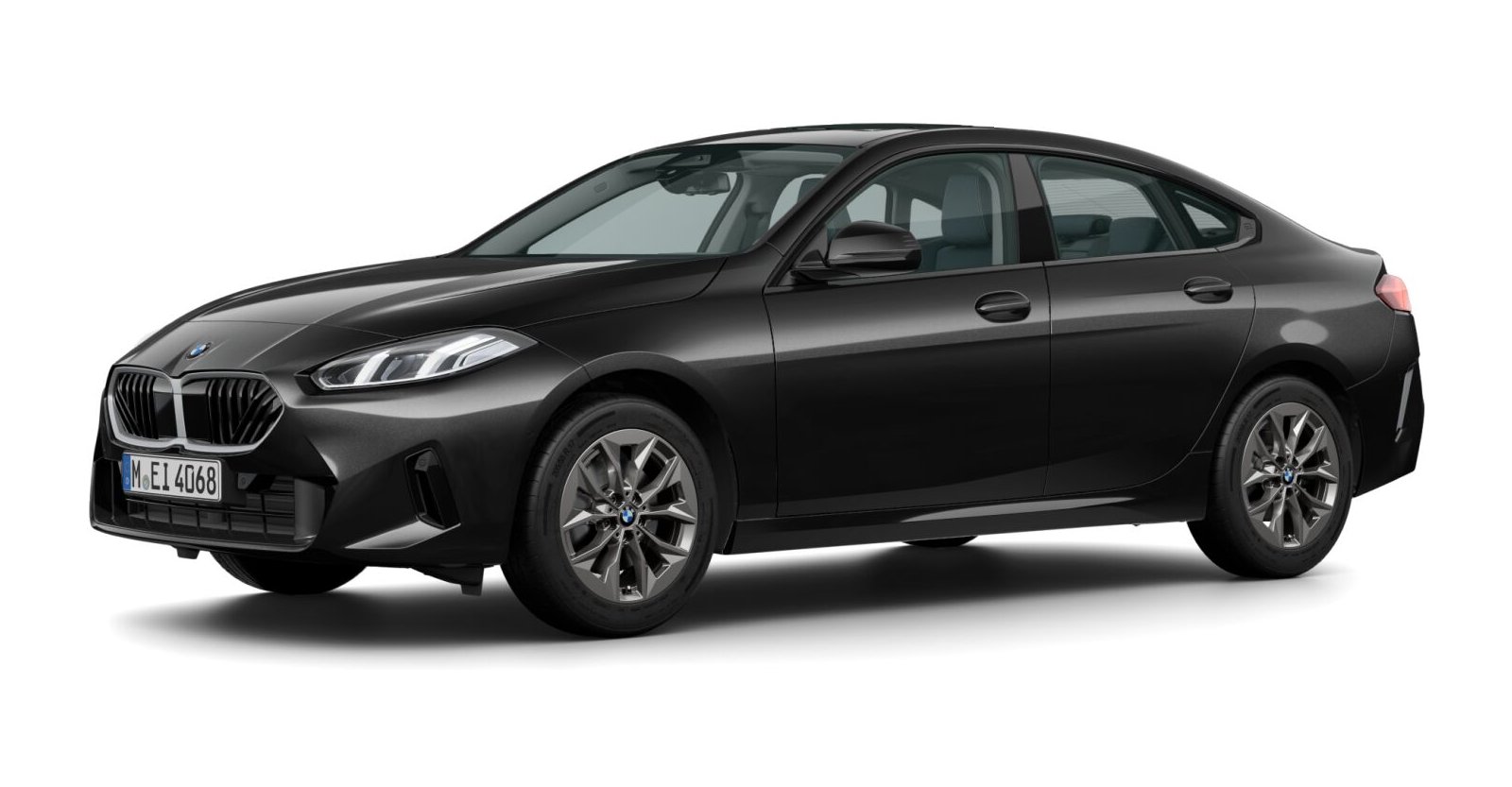 BMW 218d Gran Coupé in Schwarz von vorne