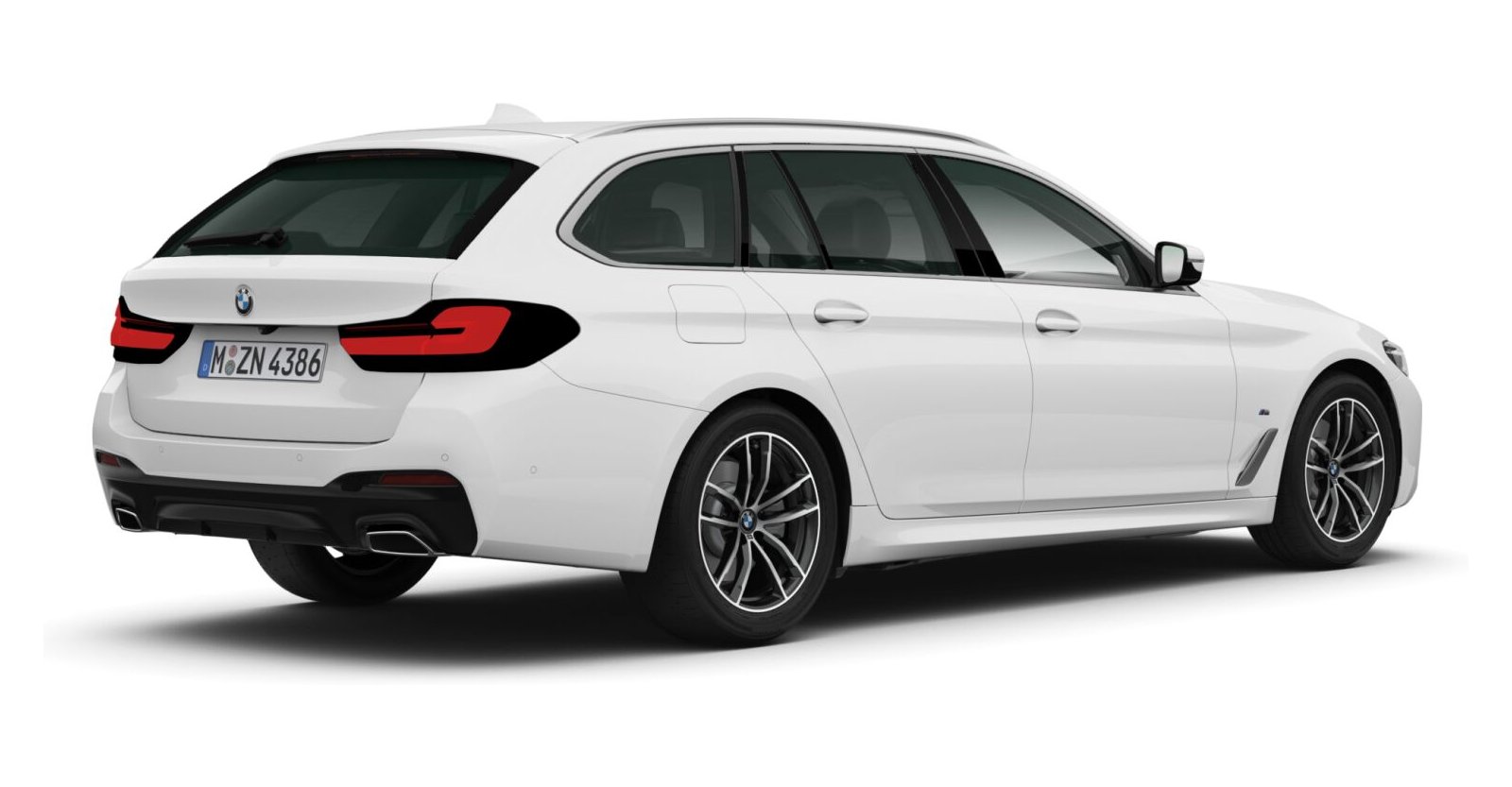 BMW BMW 5er in Weiß von hinten BMW BMW 5er in Weiß von hinten