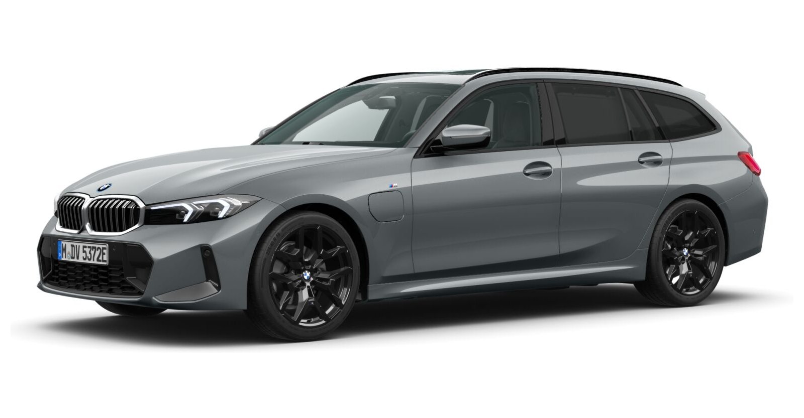 BMW 330e xDrive Touring in Grau von vorne BMW 330e xDrive Touring in Grau von vorne