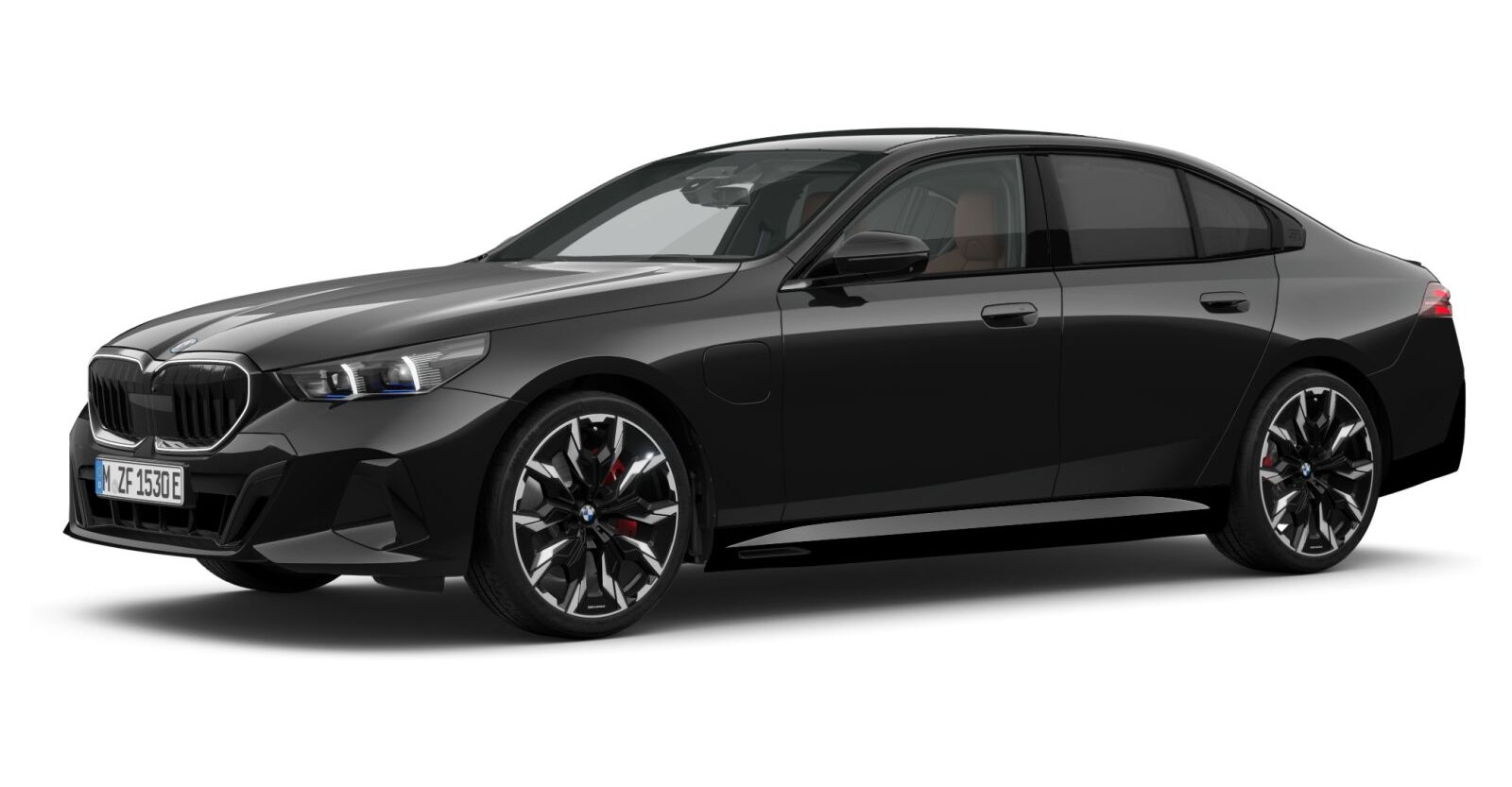 BMW 550e xDrive Limousine in Schwarz von vorne BMW 550e xDrive Limousine in Schwarz von vorne