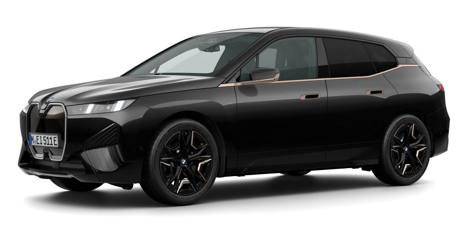 BMW iX xDrive45 in Schwarz von vorne