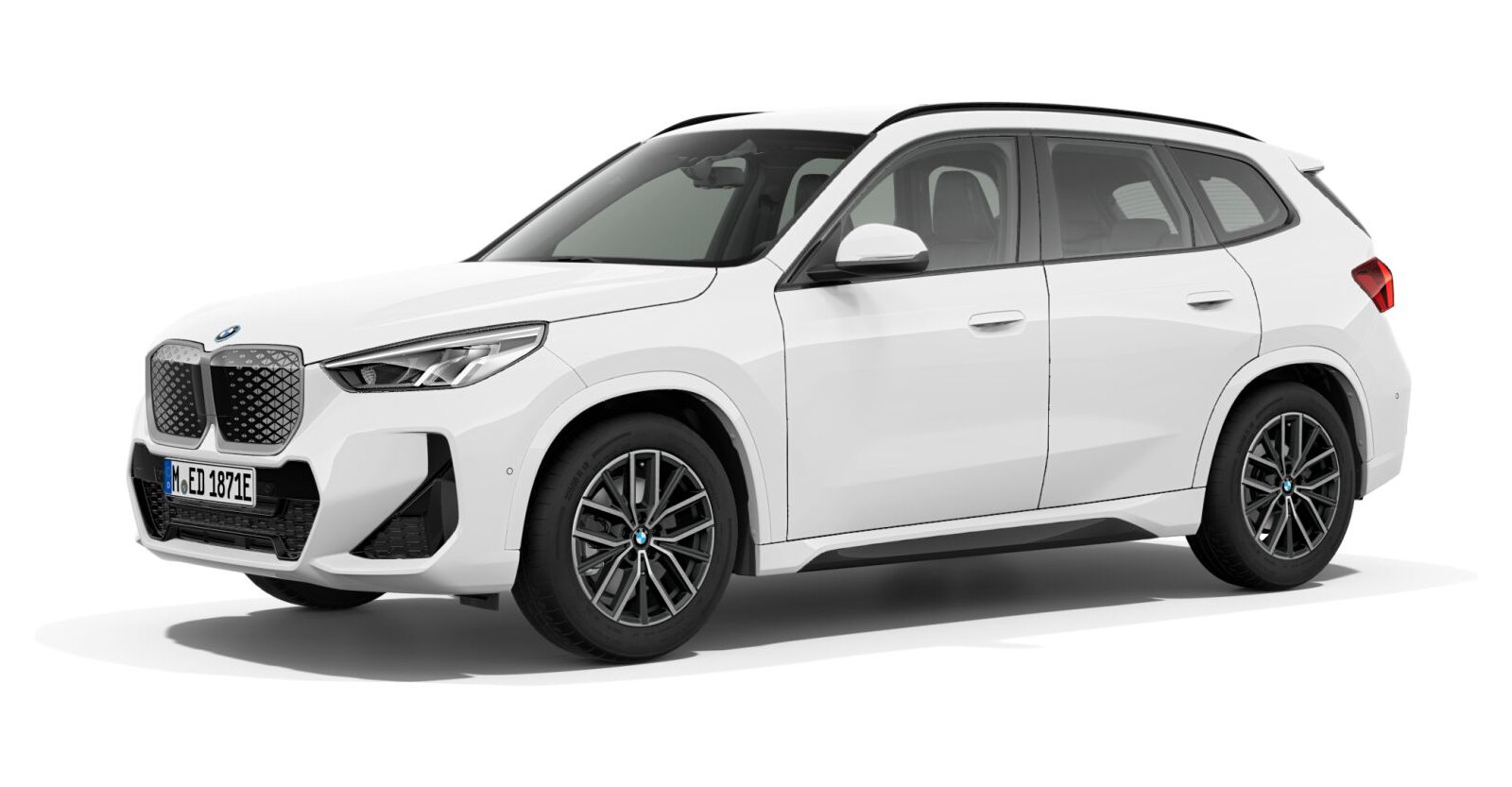 BMW iX1 eDrive20 in Weiß von vorne