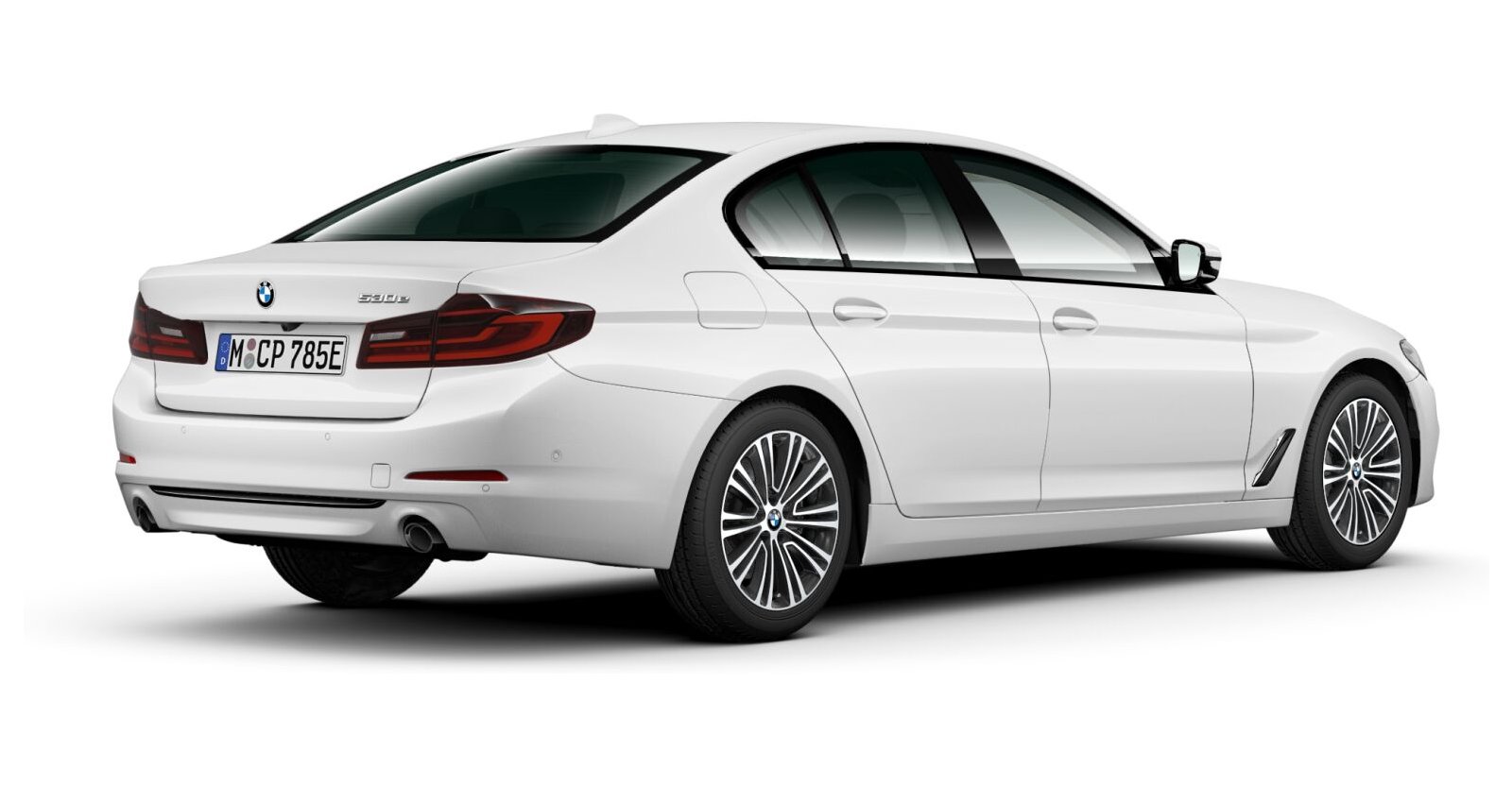 BMW BMW 5er in Weiß von hinten BMW BMW 5er in Weiß von hinten