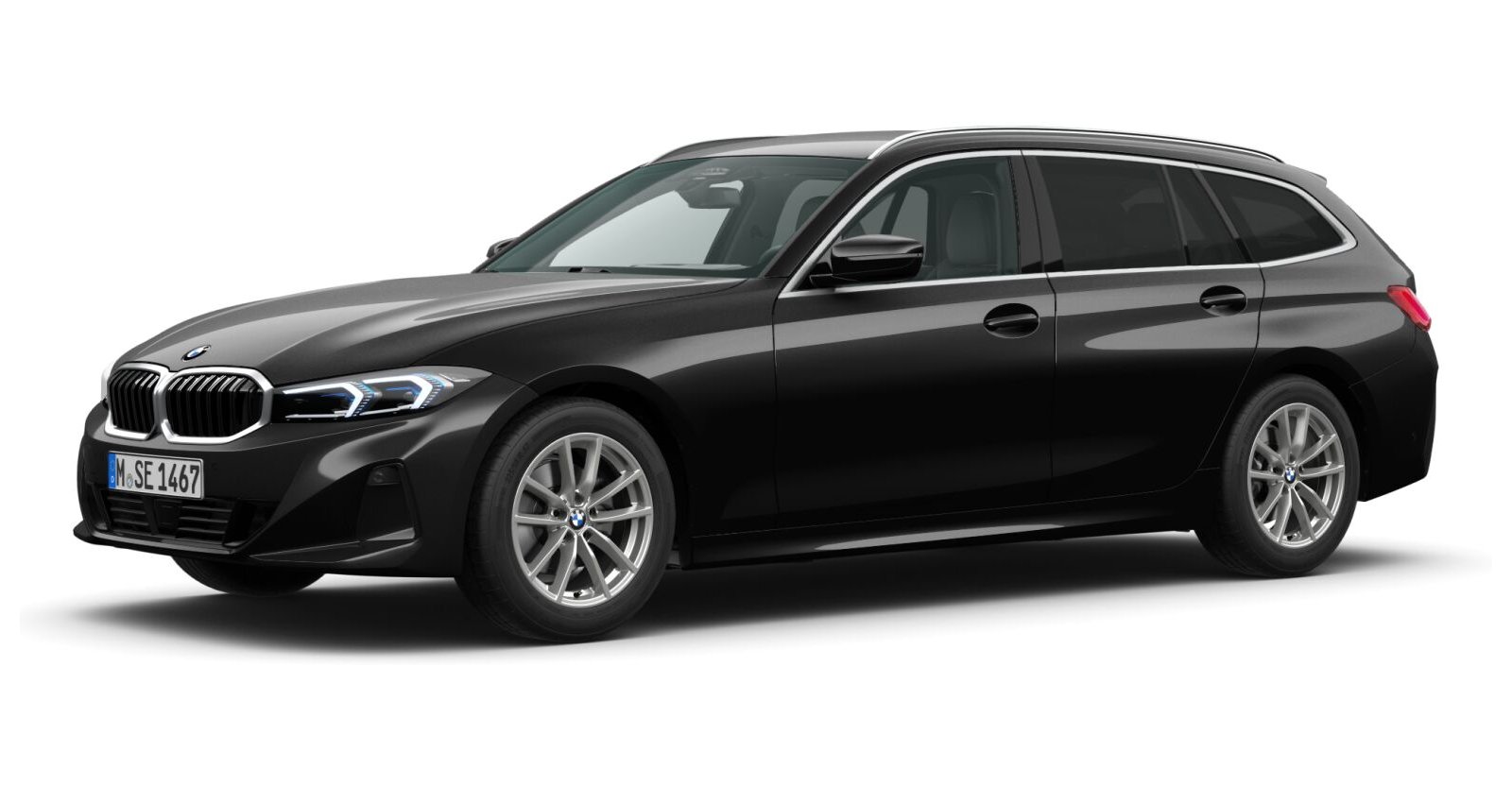 BMW BMW 3er in Schwarz von vorne BMW BMW 3er in Schwarz von vorne
