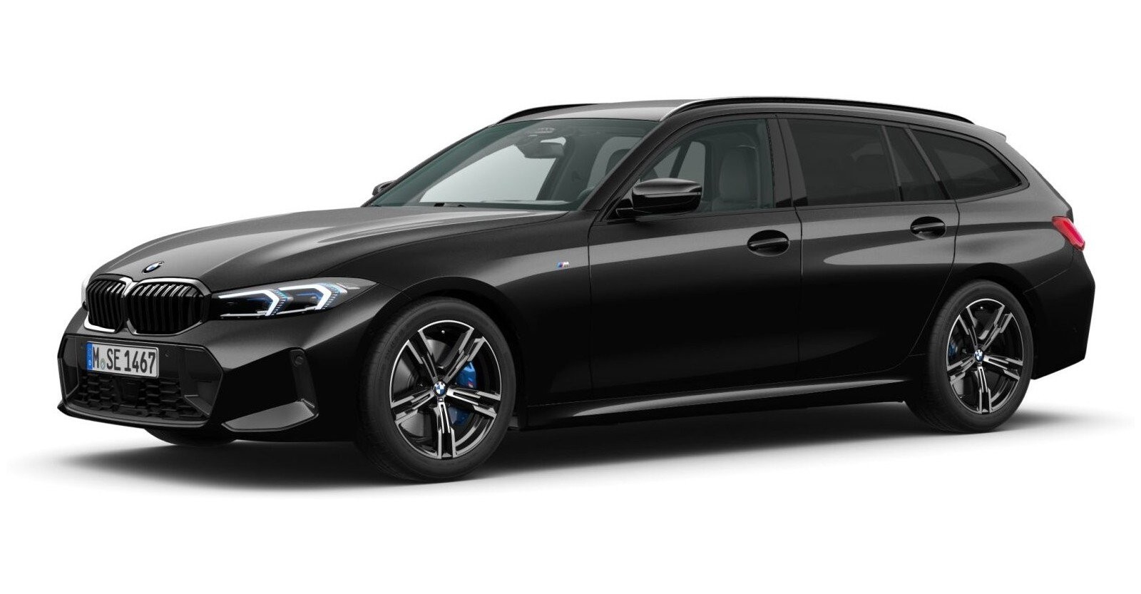 BMW BMW 3er in Schwarz von vorne BMW BMW 3er in Schwarz von vorne