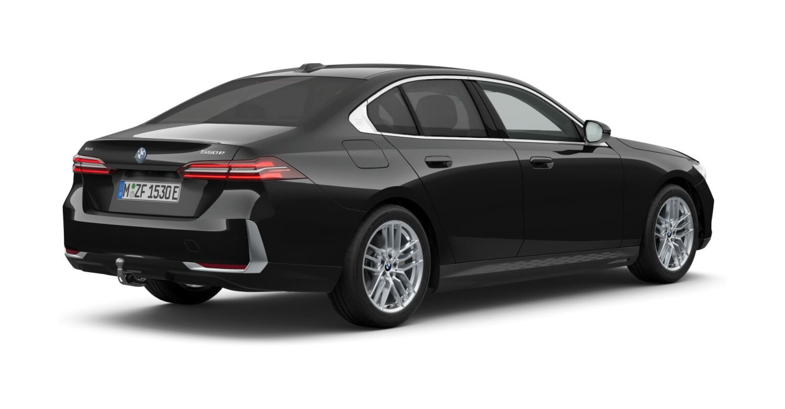 BMW BMW 5er in Schwarz von hinten