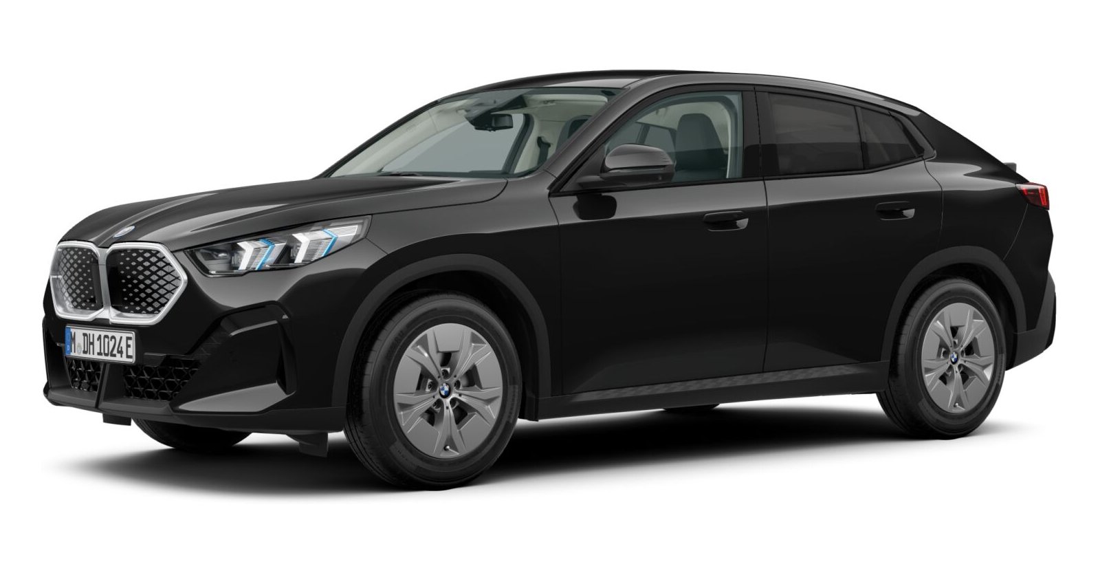 BMW iX2 eDrive20 in Schwarz von vorne BMW iX2 eDrive20 in Schwarz von vorne