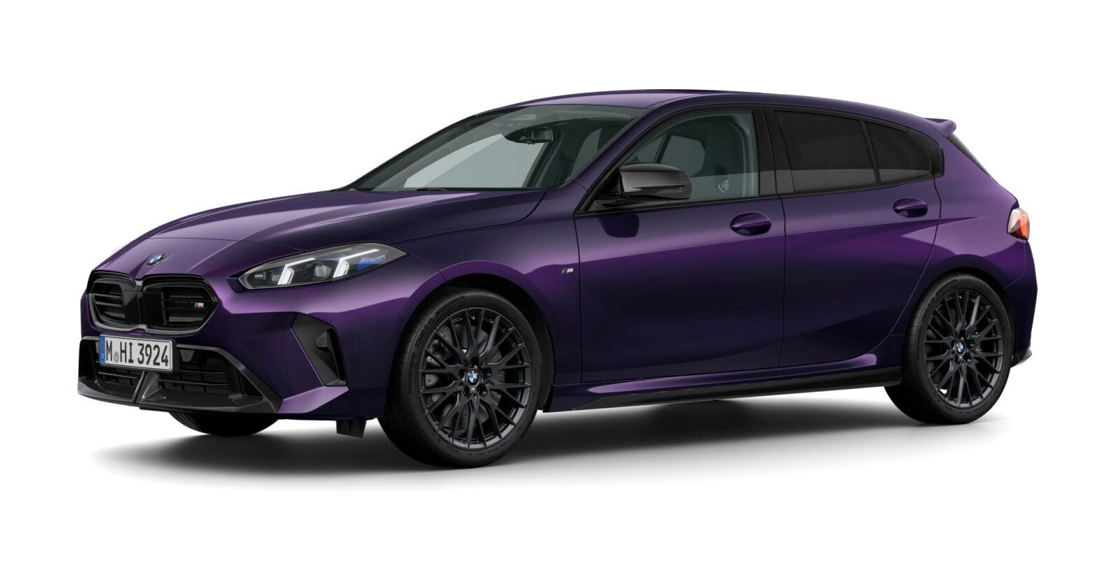 BMW M135 xDrive in Lila von vorne BMW M135 xDrive in Lila von vorne