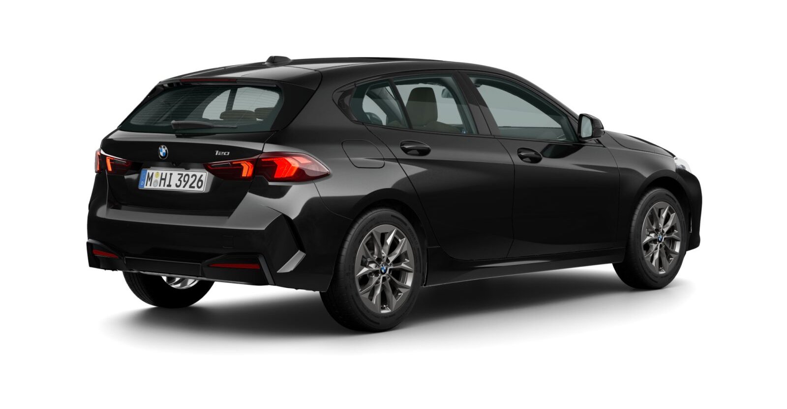 BMW BMW 1er in Schwarz von hinten
