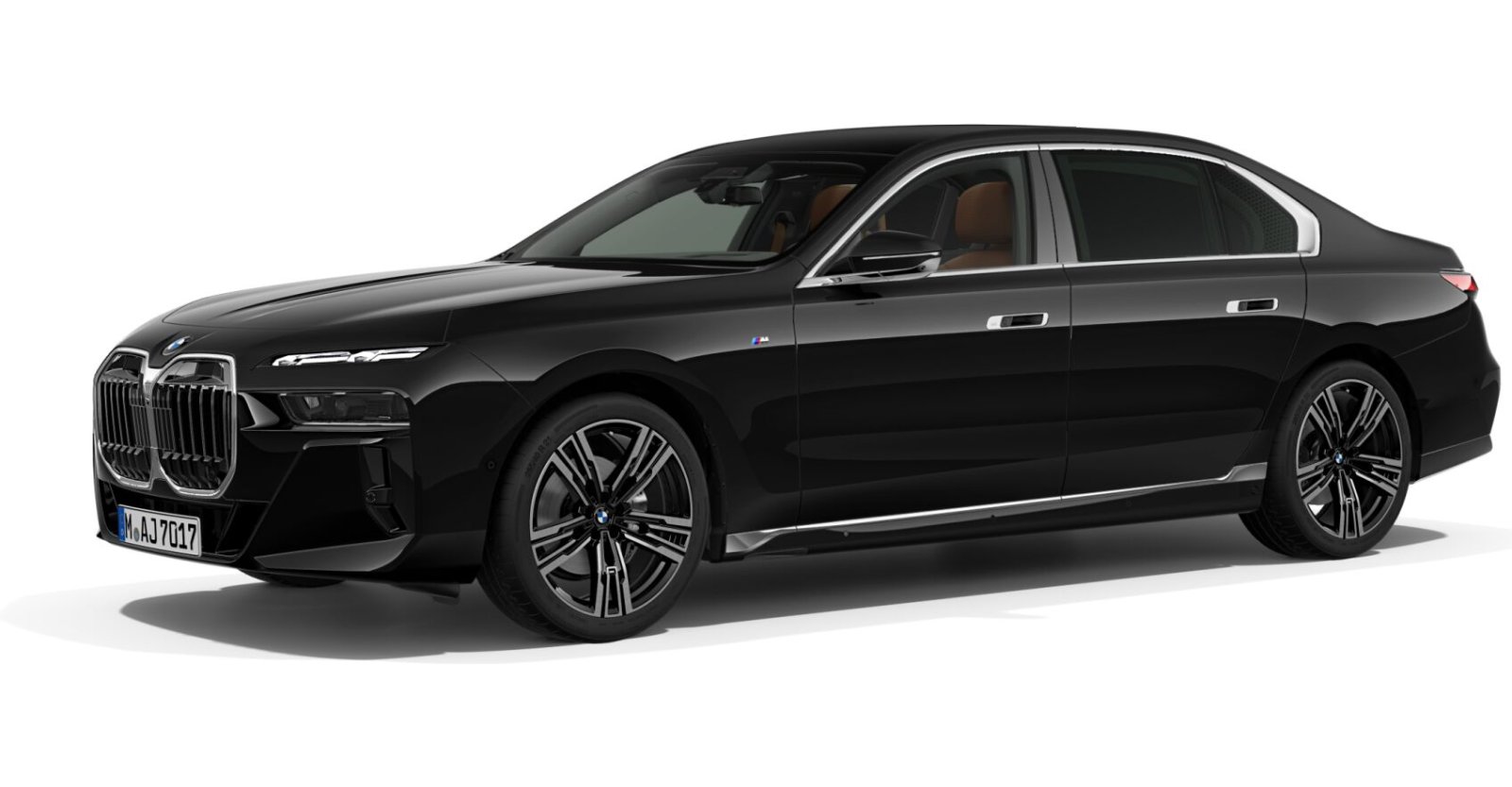 BMW 740d xDrive Limousine in Schwarz von vorne BMW 740d xDrive Limousine in Schwarz von vorne