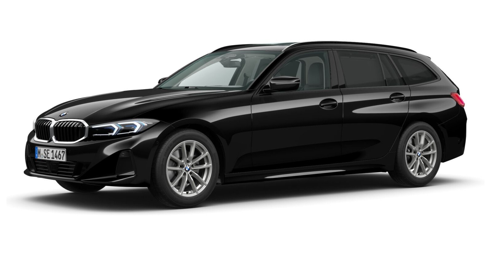 BMW BMW 3er in Schwarz von vorne BMW BMW 3er in Schwarz von vorne