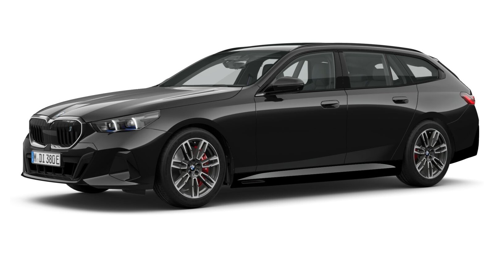 BMW i5 eDrive40 Touring in Schwarz von vorne BMW i5 eDrive40 Touring in Schwarz von vorne