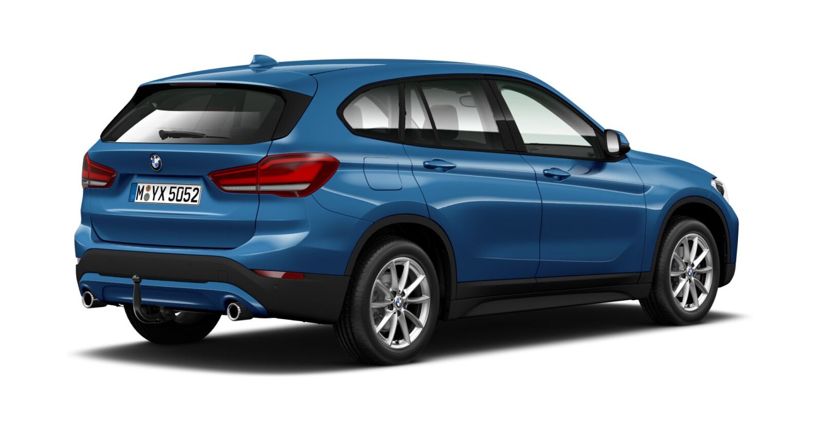 BMW BMW X in Blau von hinten BMW BMW X in Blau von hinten