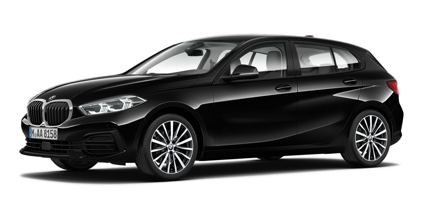 BMW BMW 1er in Schwarz von vorne BMW BMW 1er in Schwarz von vorne