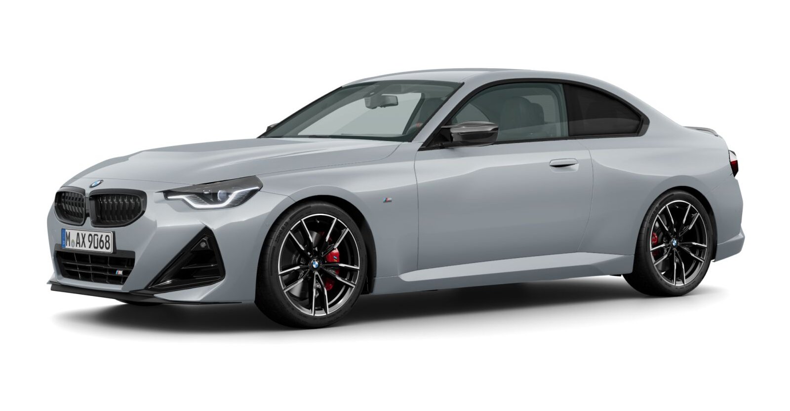 BMW M240i xDrive Coupé in Grau von vorne BMW M240i xDrive Coupé in Grau von vorne