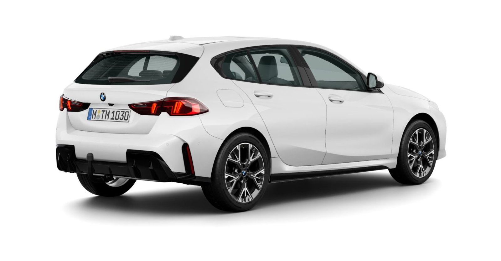 BMW BMW 1er in Weiß von hinten BMW BMW 1er in Weiß von hinten