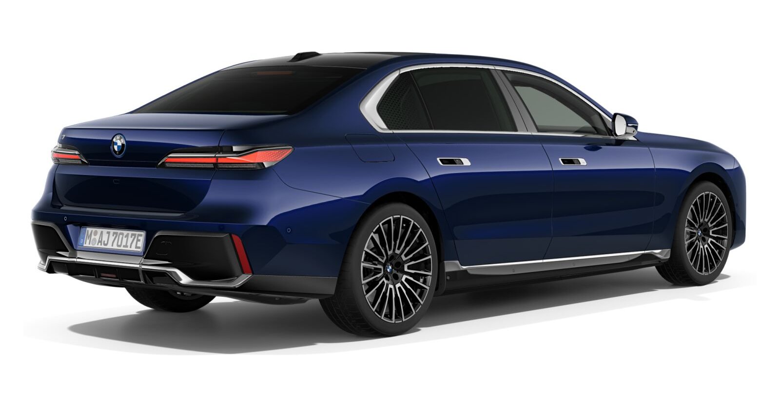 BMW BMW I in Blau von hinten