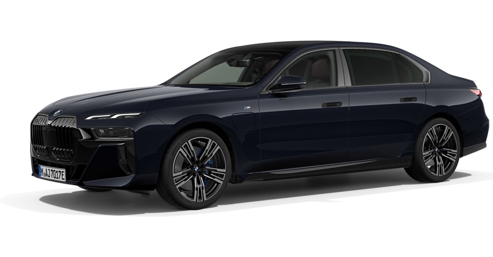 BMW 750e xDrive Limousine in Schwarz von vorne BMW 750e xDrive Limousine in Schwarz von vorne