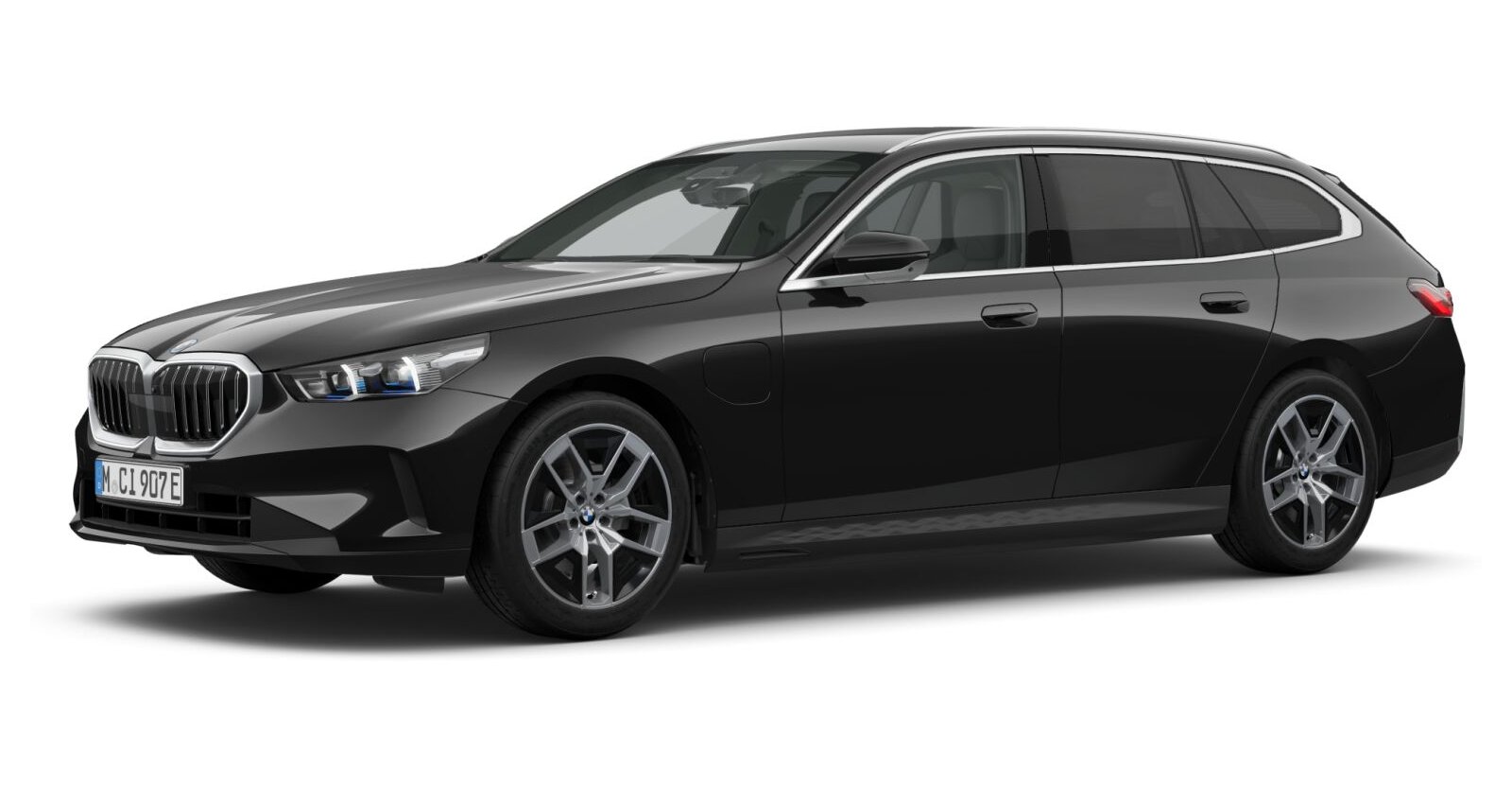 BMW 530e Touring in Schwarz von vorne BMW 530e Touring in Schwarz von vorne