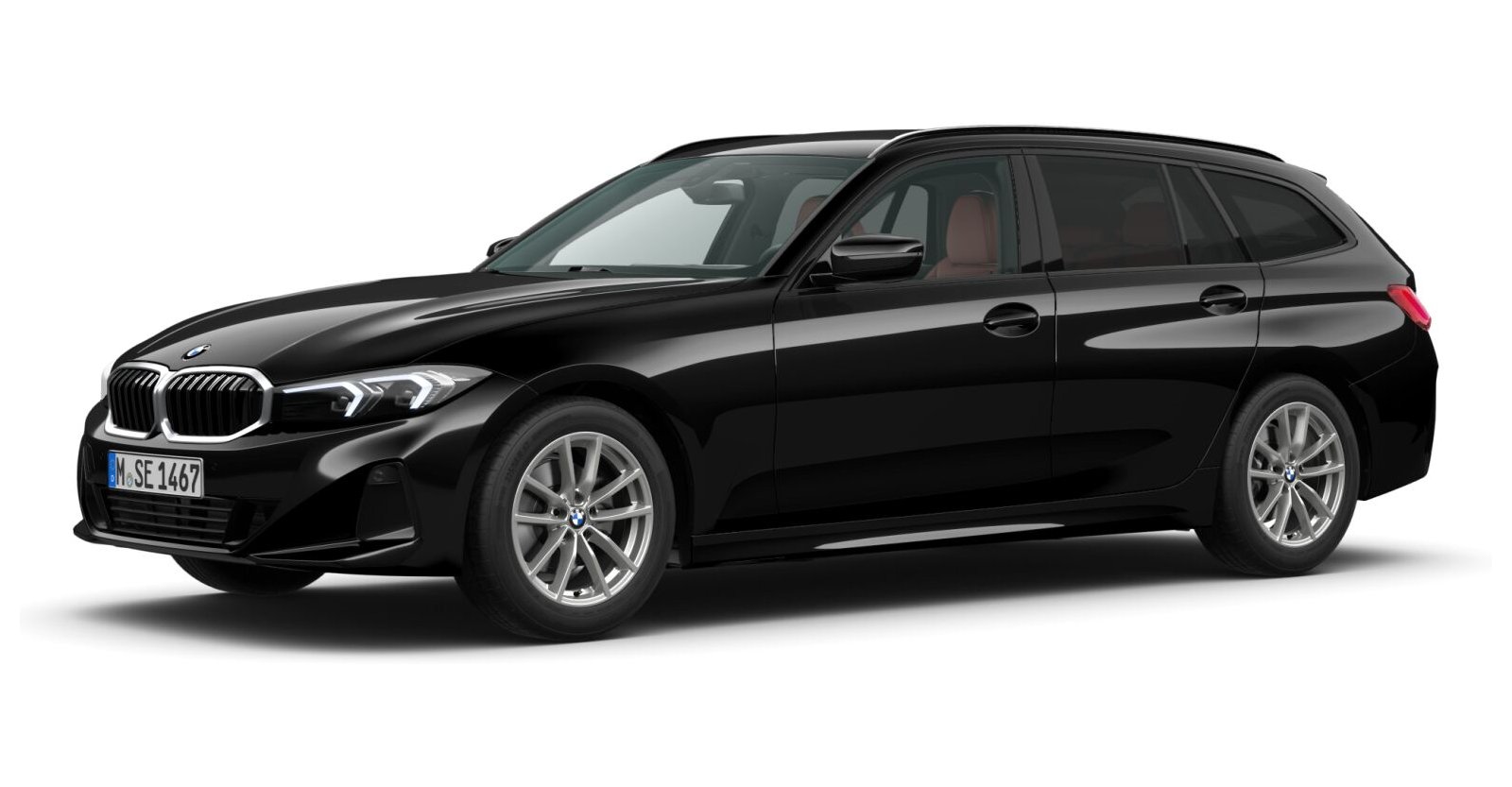 BMW BMW 3er in Schwarz von vorne BMW BMW 3er in Schwarz von vorne