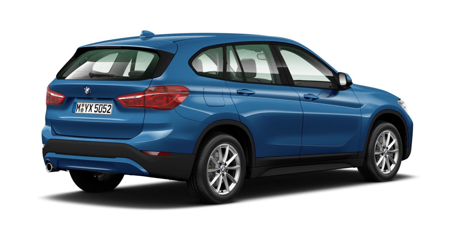 BMW BMW X in Blau von hinten BMW BMW X in Blau von hinten