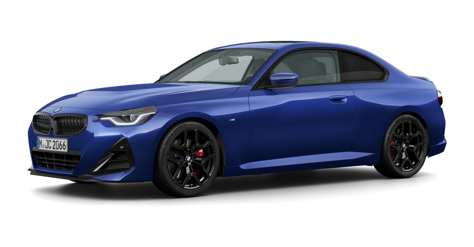 BMW 230i Coupé in Blau von vorne BMW 230i Coupé in Blau von vorne