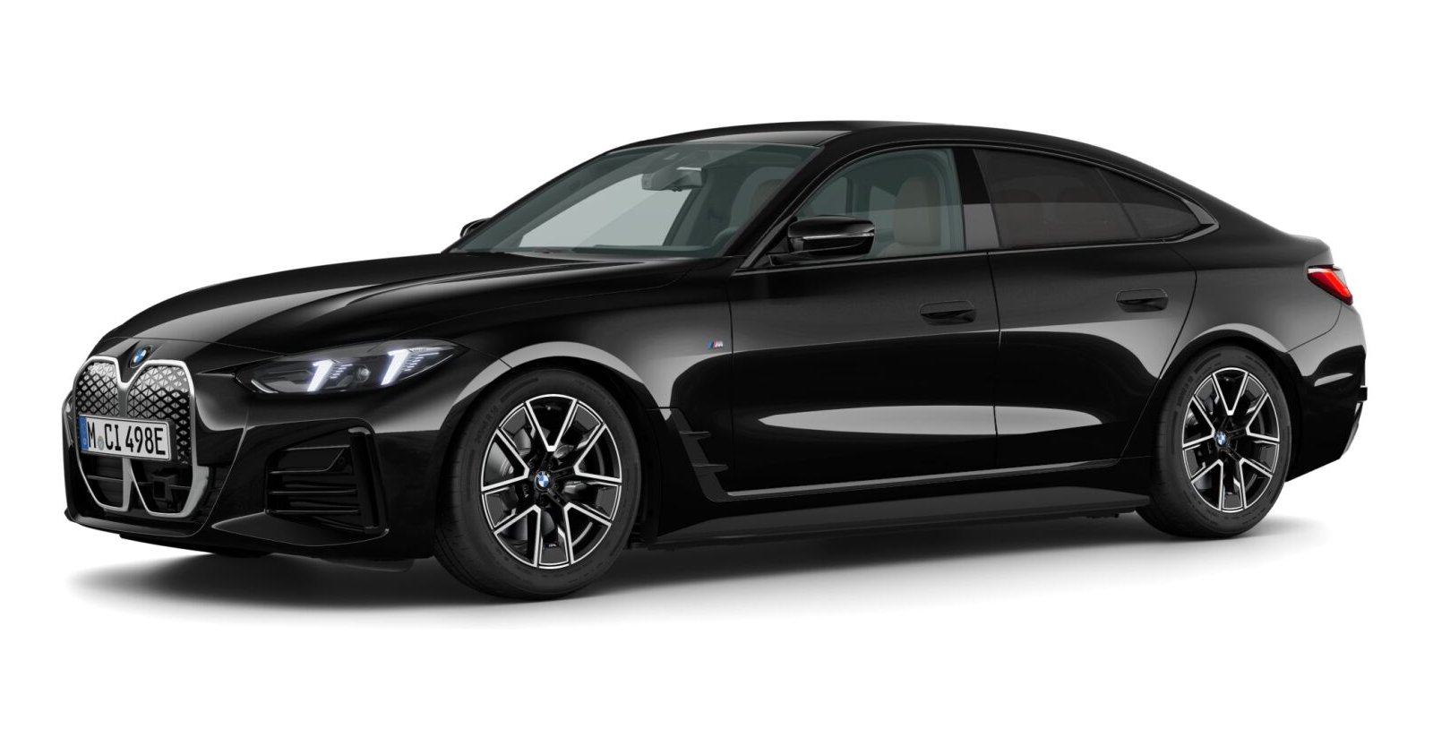 BMW i4 eDrive40 Gran Coupé in Schwarz von vorne BMW i4 eDrive40 Gran Coupé in Schwarz von vorne