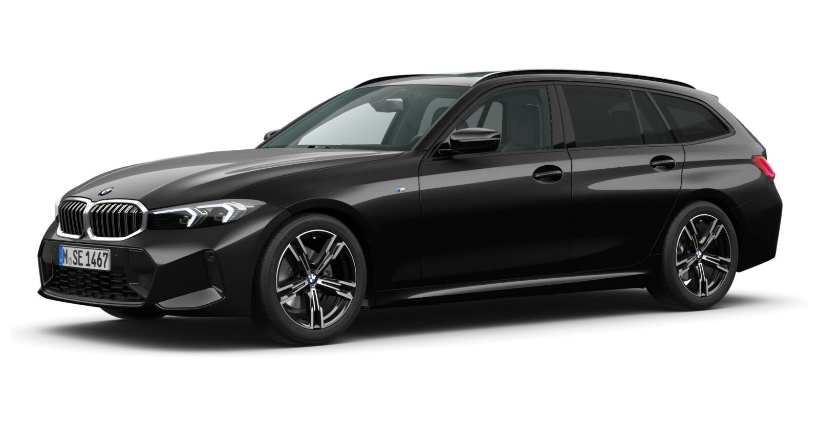 BMW 318i Touring in Schwarz von vorne BMW 318i Touring in Schwarz von vorne