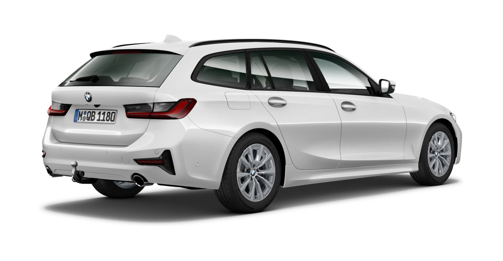 BMW BMW 3er in Weiß von hinten BMW BMW 3er in Weiß von hinten
